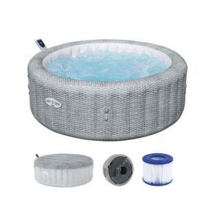 LAY-Z-SPA Whirlpool Bali 196x71cm Grau Rattan Rund