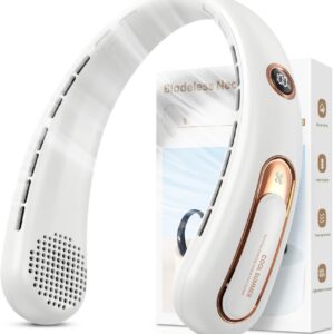 Nackenventilator, 3 Stufen Leise und Leistungsstark Bladeless Halsventilator mit LED-Anzeige