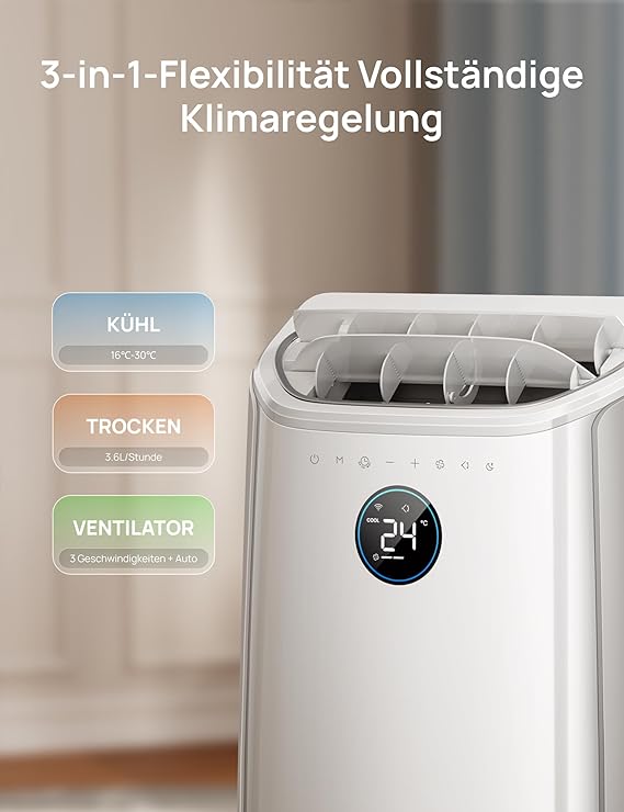 DREO 12000 BTU Mobiles Klimagerät (3-in-1 Kühlen/Ventilieren/Entfeuchten) – Bild 4