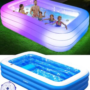 Luxfero Aufblasbarer Pool Erwachsene mit Sitz und Poolbeleuchtung