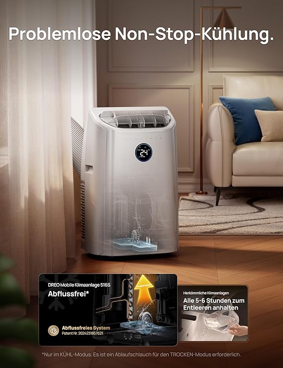 DREO 12000 BTU Mobiles Klimagerät (3-in-1 Kühlen/Ventilieren/Entfeuchten) – Bild 5