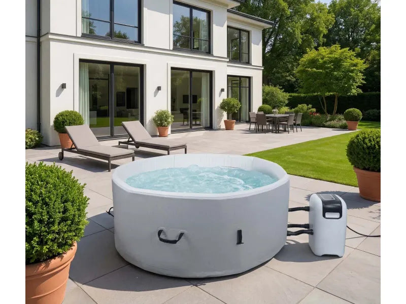 MCW Whirlpool N97 4 Personen Heizbar Aufblasbar Pumpe Dropstitch-Gewebe Rund Ø150cm – Bild 2