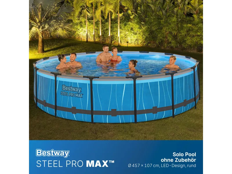 Bestway Solo Pool Steel Pro MAX LED-Design Ø 457 x 107 cm – Bild 2