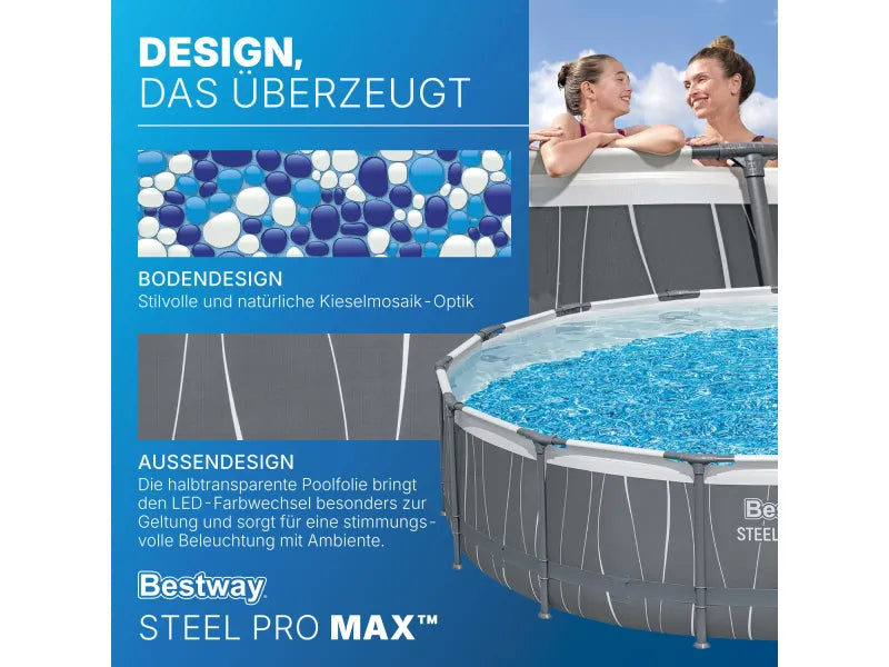 Bestway Solo Pool Steel Pro MAX LED-Design Ø 457 x 107 cm – Bild 3
